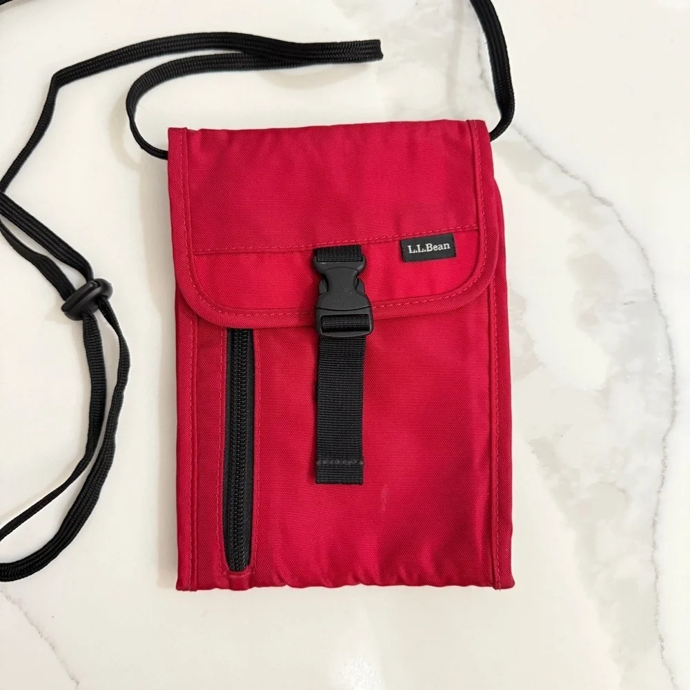 L.L. Bean Travel Passport Wallet Secure Crossbody Bag